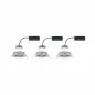 Preview: Paulmann 93878 LED Einbauleuchte Nova Plus Coin Basisset schwenkbar rund IP23 84mm 50° 3x6W 3x470lm 230V dimmbar 2700K Eisen gebürstet