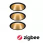 Preview: Paulmann 5146 Bundle LED Einbauleuchte 3xCole + ZigBee Coin dim 230V Schwarz/Gold