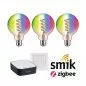 Preview: Paulmann 5193 Bundle Smart Home Zigbee LED Birne Filament G95 RGBW + Gateway + Schalter