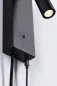 Preview: Paulmann 71109 LED Wandleuchte Hulda USB C 3000K 130lm 230V 2,5W dimmbar Schwarz matt