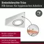 Preview: Paulmann 92126 LED Unterschrankleuchte Trias Näherungsensor 3er-Set 3x2,7W 135x132mm 3x185lm 4000K 230/12V Eisen gebürstet