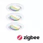 Preview: Paulmann 92466 LED Einbauleuchte Smart Home Zigbee Base Coin Basisset schwenkbar rund 90mm 20° 3x4,9W 3x420lm 230V dimmbar RGBW+ Weiß