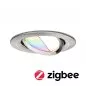 Preview: Paulmann 92964 SmartHome Zigbee LED Einbauleuchte Nova Plus 1x3,5W RGBW Eisen gebürstet