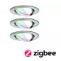 Preview: Paulmann 92965 SmartHome Zigbee LED Einbauleuchten-Set Nova Plus 3x2,5W Eisen gebürstet