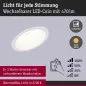 Preview: Paulmann 94872 LED Einbauleuchte 3-Step-Dim Cole Coin IP44 rund 88mm 6W 470lm 230V 2700K Weiß