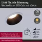 Preview: Paulmann 93401 Einbauleuchte LED Cole 6,5W Weiß/Schwarz matt 3-Stufen-dimmbar 2700K Warmweiß