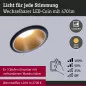 Mobile Preview: Paulmann 93403 LED Einbauleuchte 3-Step-Dim Cole Coin IP44 rund 88mm 6W 470lm 230V dimmbar 2700K Schwarz/Gold matt
