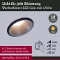Mobile Preview: Paulmann 93407 LED Einbauleuchte 3-Step-Dim Cole Coin IP44 rund 88mm 6W 470lm 230V dimmbar 2700K Schwarz/Silber