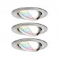 Preview: Paulmann 92965 SmartHome Zigbee LED Einbauleuchten-Set Nova Plus 3x2,5W Eisen gebürstet