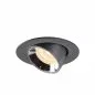 Preview: SLV Numinos Gimble XS LED Deckeneinbauleuchte 7W 670lm 2700K 20° dreh- und schwenkbar schwarz/chrom