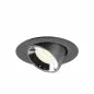 Preview: SLV Numinos Gimble XS LED Deckeneinbauleuchte 7W 750lm 4000K 20° dreh- und schwenkbar schwarz/chrom