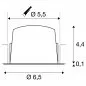 Preview: SLV Numinos XS LED Deckeneinbauleuchte weiß 7W 720lm 4000K 20°