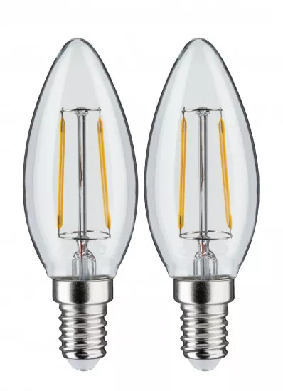 Paulmann 28855 LED Kerze Filament E14 230V 2x250lm 2x2,7W 2700K Klar