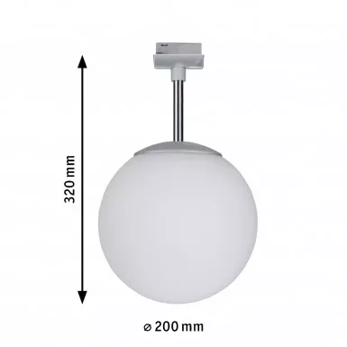 Paulmann 97602 URail Spot Ceiling Globe Small Chrom matt ohne Leuchtmittel, max. 10W E14