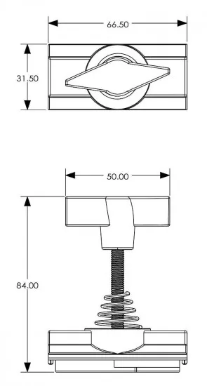 Deko-Light 3-Phasen Schienensystem D Line Montageadapter für Zusatzkomp. max. 10kg, M6, Graphitschwarz RAL 9011 710056