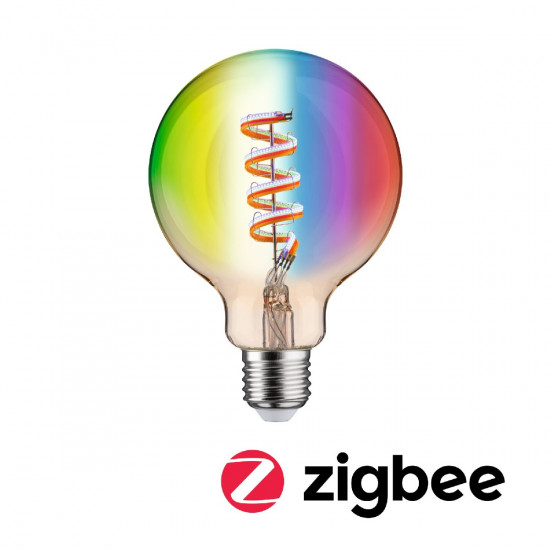 Paulmann 29160 Filament 230V Smart Home Zigbee 3.0 LED Globe G95 E27 470lm 6,3W RGBW+ dimmbar Gold