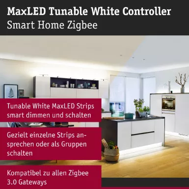 Paulmann 50046 MaxLED 500 Controller Smart Home Zigbee Tunable White DC 24V max. 144W Weiß/Grau