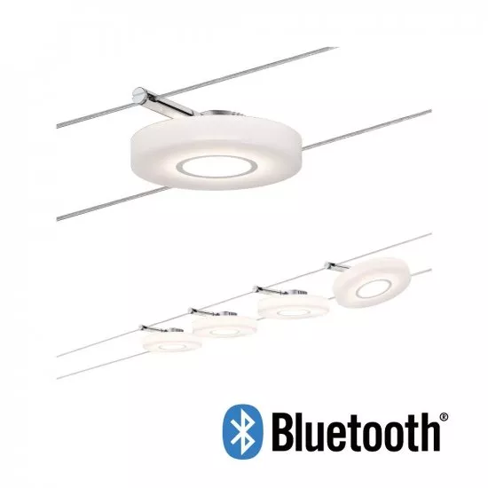 Paulmann 50109 LED Seilsystem Smart Home Bluetooth DiscLED I Basisset 4x4W Tunable White dimmbar 230/12V Satin