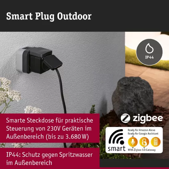 Paulmann 50138 Zwischenstecker Smart Plug Outdoor IP44 Schwarz