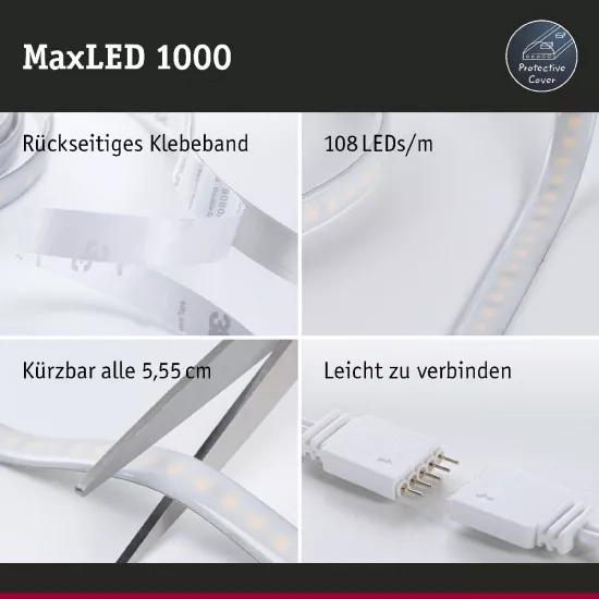 Paulmann 70531 MaxLED 1000 LED Strip Tunable White Basisset 1,5m IP44 17W 1020lm/m 108LEDs/m Tunable White 40VA