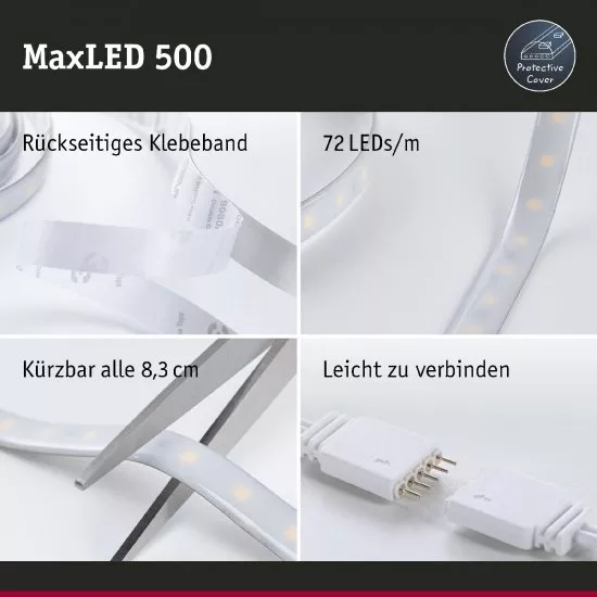 Paulmann 70549 MaxLED 500 Stripe beschichtet 2,5m 15W 2.700K 72 LED Protect Cover