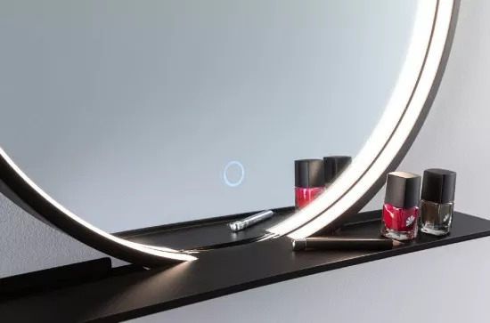 Paulmann 71090 LED Leuchtspiegel Miro IP44 Tunable White 160lm 230V 10,5W Spiegel/Schwarz matt