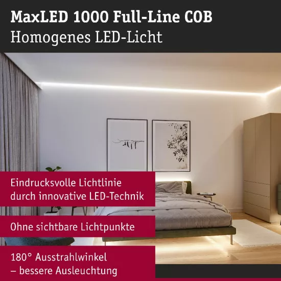 Paulmann 71116 MaxLED 1000 LED Strip Full-Line COB Einzelstripe 2,5m 23,5W 1200lm/m 672LEDs/m Tunable White