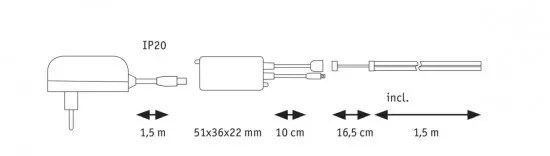 Paulmann 78863 SimpLED LED Strip Full-Line COB Basisset 1,5m 12W 495lm 840LEDs/m RGB 24VA