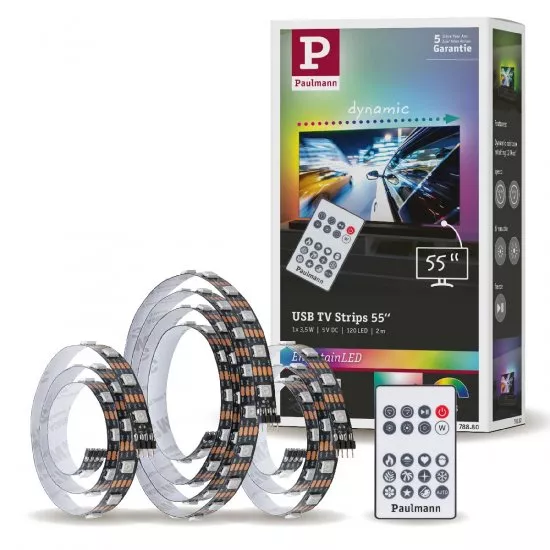 Paulmann 78880 EntertainLED USB LED Strip TV-Beleuchtung 55 Zoll 2m 3,5W 60LEDs/m