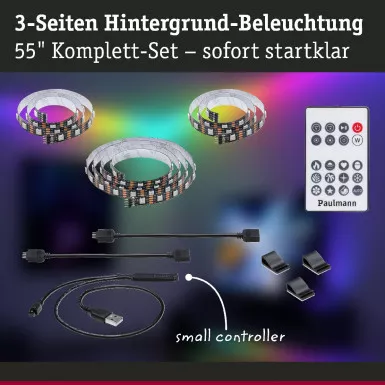 Paulmann 78880 EntertainLED USB LED Strip TV-Beleuchtung 55 Zoll 2m 3,5W 60LEDs/m