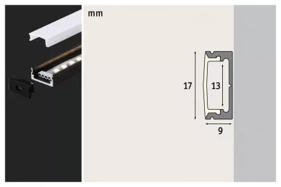 Paulmann 78901 LED Strip Profil Base Weißer Diffusor 2m Schwarz