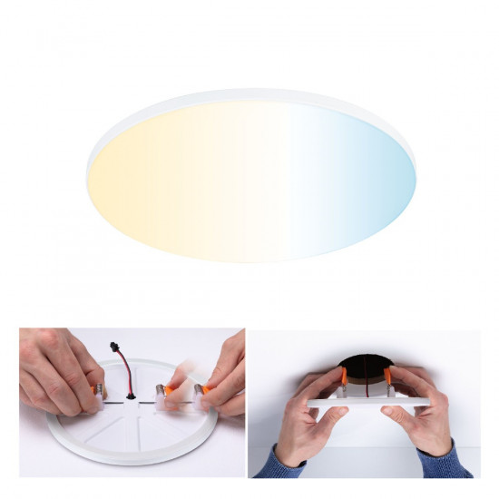 Paulmann 79957 VariFit LED Einbaupanel Smart Home Zigbee Veluna Edge IP44 rund 200mm 1400lm Tunable White Weiß dimmbar