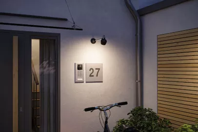 Paulmann 94772 LED Außenwandleuchte Smart Home Zigbee Kikolo insektenfreundlich IP65 90mm Tunable Warm 6,2W 400lm 230V 80° Anthrazit