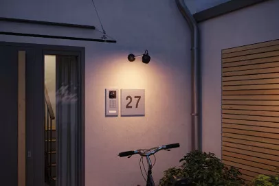 Paulmann 94772 LED Außenwandleuchte Smart Home Zigbee Kikolo insektenfreundlich IP65 90mm Tunable Warm 6,2W 400lm 230V 80° Anthrazit