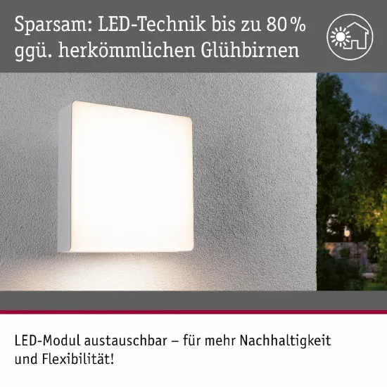 Paulmann 94843 LED Außenwandleuchte Smart Home Zigbee 3.0 Azalena Bewegungsmelder mit Hochfrequenz-Sensor IP44 250x97mm Tunable Warm 8,5W 700lm 230V Weiß Kunststoff/Aluminium