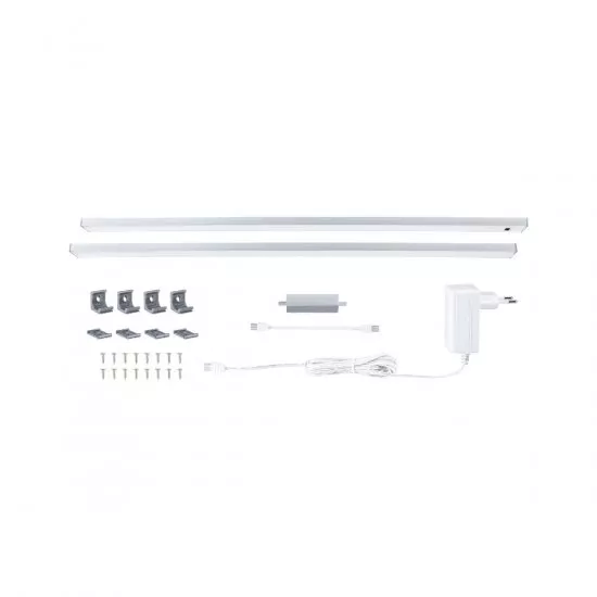 Paulmann 98617 LED Unterschrankleuchte Inline 2er-Set 2x6W 550x26mm 2x500lm Tunable White 24V Chrom matt