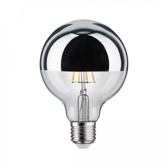 Paulmann 28673 LED Globe 6,5 Watt E27 Kopfspiegel Silber Warmweiß dimmbar