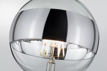 Paulmann 28681 LED Globe 6,5 Watt E27 Ringspiegel Silber Warmweiß dimmbar