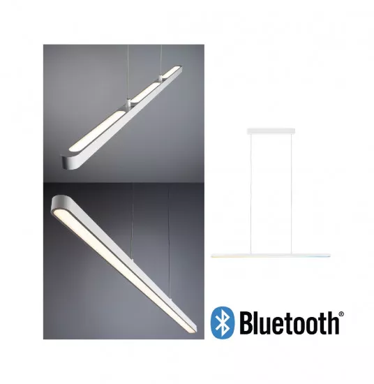 Paulmann 79903 LED Pendelleuchte Smart Home Bluetooth Lento Tunable White 1800lm 43W Weiß