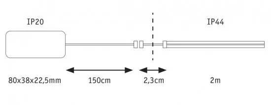 Paulmann 78425 LumiTiles LED Stripe COB Slim 2m IP44 6W 460lm 280LEDs/m 2700K 7VA