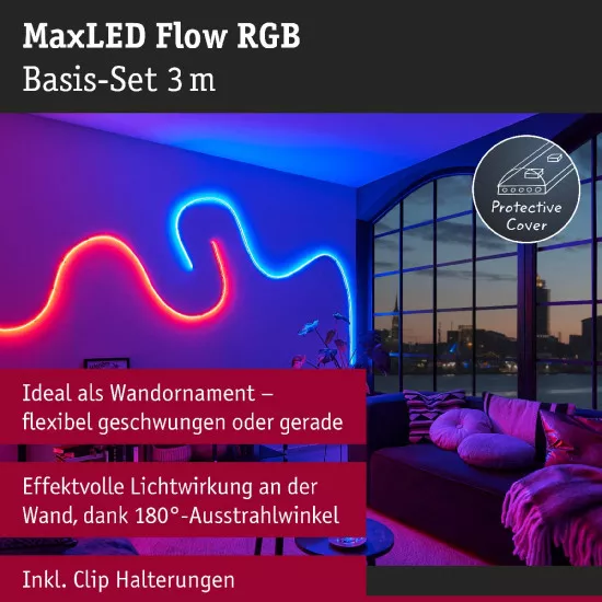 Paulmann 70966 MaxLED Flow LED Strip RGB Basisset 3m 27W 270lm/m RGB 36VA