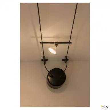 SLV Cosmic Lampenhalter für Tenseo Niedervolt-Seilsystem QR-C51 schwarz schwenkbar 2 Stück