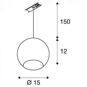 SLV Light Eye 150 QPAR111 Pendelleuchte für 1Phasen Hochvolt-Stromschiene Weiß/chrom