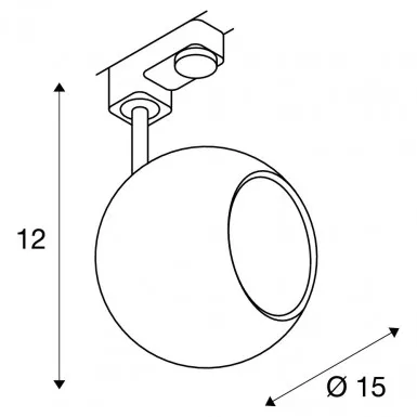 SLV Light Eye Spot für 3Phasen Hochvolt-Stromschiene QPAR111 weiß/chrom inkl. 3 Phasen-Adapter