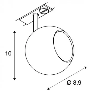 SLV Light Eye Spot für Hochvolt-Stromschiene 1Phasen QPAR51 weiß/chrom inkl. 1Phasen-Adapter weiß