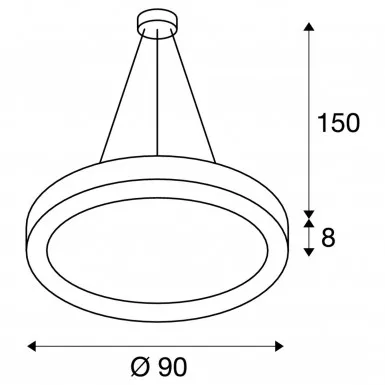 SLV Medo Ring 90 Pendelleuchte LED schwarz Ø 90 cm inkl. LED-Treiber