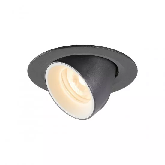 SLV Numinos Gimble XS LED Deckeneinbauleuchte 7W 670lm 2700K 20° dreh- und schwenkbar schwarz/weiß