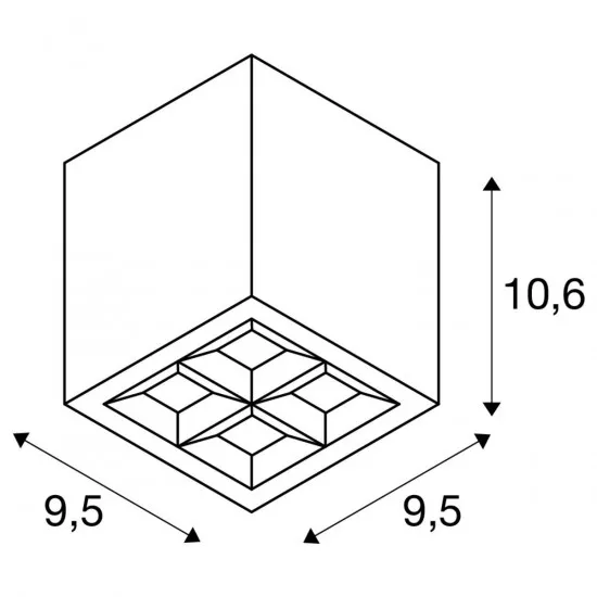 SLV S-Cube Deckenaufbauleuchte IP65 2700/3000K 15W PHASE 80° anthrazit