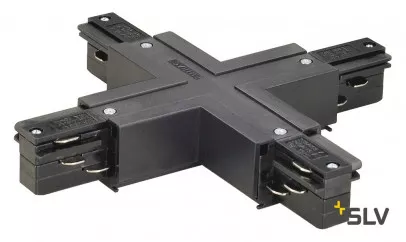 SLV X-Verbinder für Eutrac Hochvolt 3Phasen-Aufbauschiene mit Einspeisemöglichkeit 2 Stromkreise schwarz