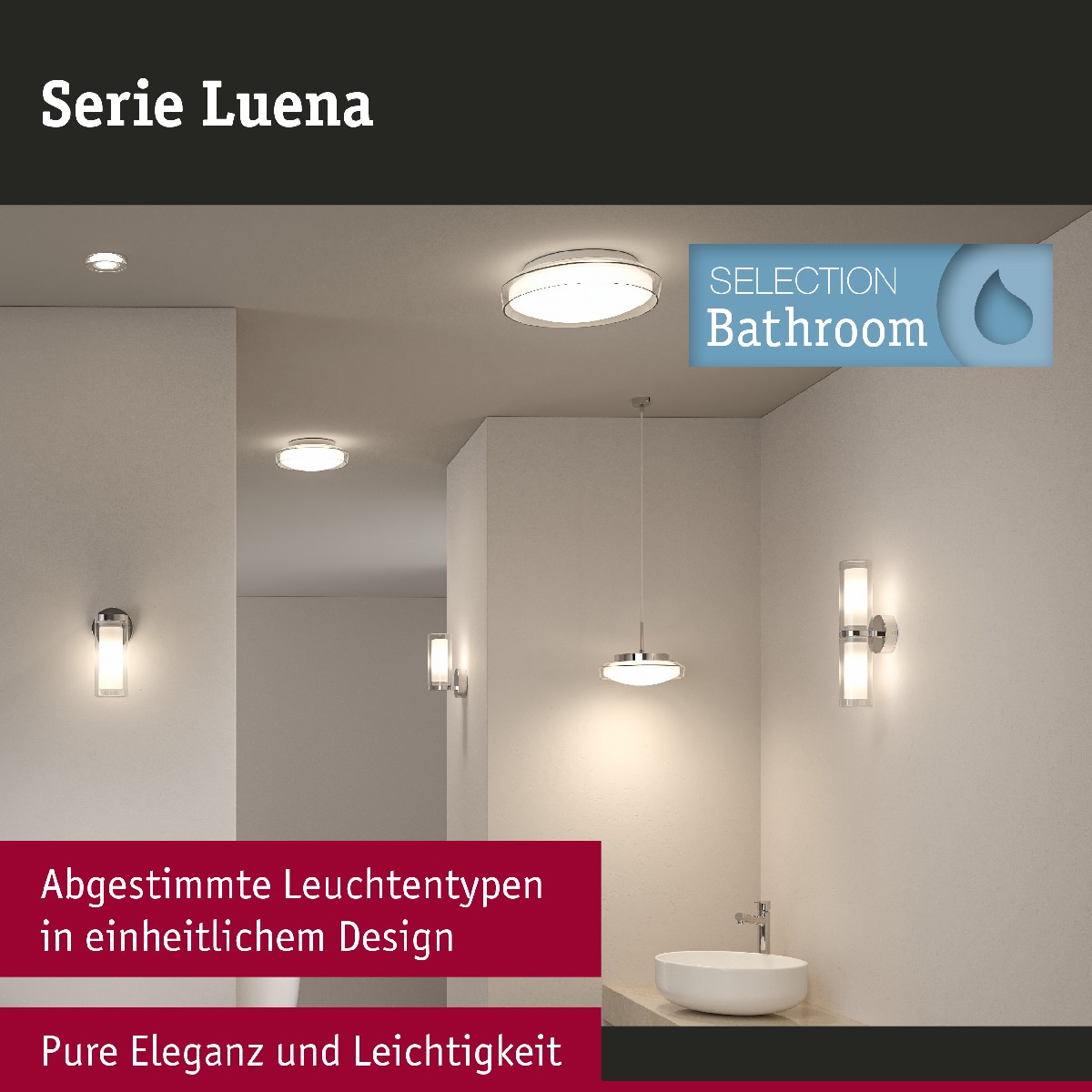Paulmann 71078 Selection Bathroom LED Deckenleuchte Luena IP44 | Deckenlampen
